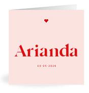 Geboortekaartje naam Arianda m3