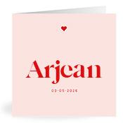 Geboortekaartje naam Arjean m3