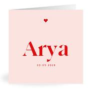Geboortekaartje naam Arya m3