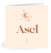 Geboortekaartje naam Asel m1