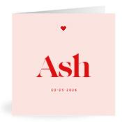 Geboortekaartje naam Ash m3