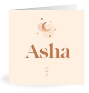 Geboortekaartje naam Asha m1