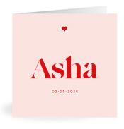 Geboortekaartje naam Asha m3