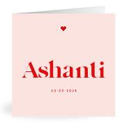 Geboortekaartje naam Ashanti m3