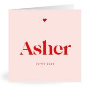 Geboortekaartje naam Asher m3