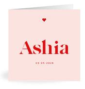 Geboortekaartje naam Ashia m3