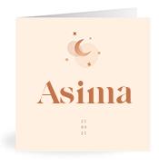 Geboortekaartje naam Asima m1