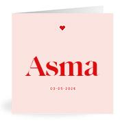 Geboortekaartje naam Asma m3