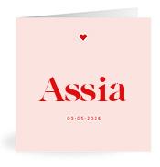 Geboortekaartje naam Assia m3