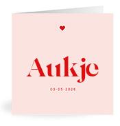 Geboortekaartje naam Aukje m3
