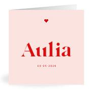 Geboortekaartje naam Aulia m3