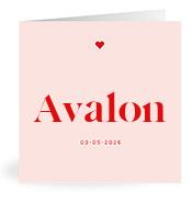 Geboortekaartje naam Avalon m3