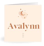 Geboortekaartje naam Avalynn m1