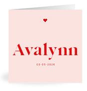 Geboortekaartje naam Avalynn m3