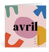 Geboortekaartje naam Avril m2
