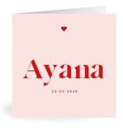 Geboortekaartje naam Ayana m3