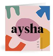Geboortekaartje naam Aysha m2