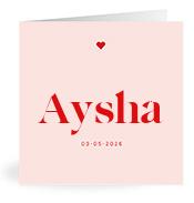 Geboortekaartje naam Aysha m3