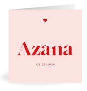 Geboortekaartje naam Azana m3