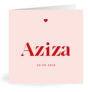 Geboortekaartje naam Aziza m3