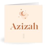 Geboortekaartje naam Azizah m1