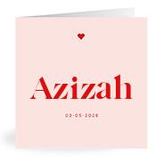 Geboortekaartje naam Azizah m3