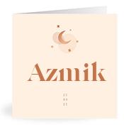 Geboortekaartje naam Azmik m1