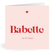 Geboortekaartje naam Babette m3