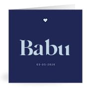 Geboortekaartje naam Babu j3
