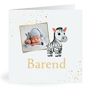 Geboortekaartje naam Barend j2