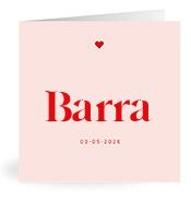 Geboortekaartje naam Barra m3