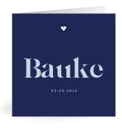 Geboortekaartje naam Bauke j3