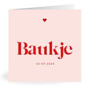 Geboortekaartje naam Baukje m3
