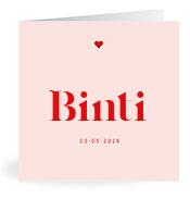 Geboortekaartje naam Binti m3