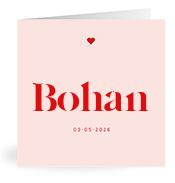 Geboortekaartje naam Bohan m3