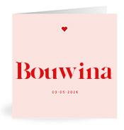 Geboortekaartje naam Bouwina m3