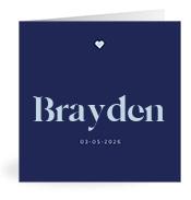 Geboortekaartje naam Brayden j3