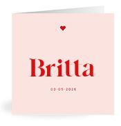 Geboortekaartje naam Britta m3