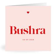 Geboortekaartje naam Bushra m3
