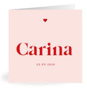 Geboortekaartje naam Carina m3
