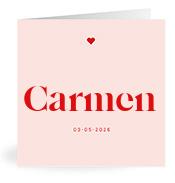 Geboortekaartje naam Carmen m3