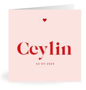 Geboortekaartje naam Ceylin m3