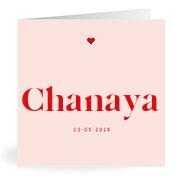 Geboortekaartje naam Chanaya m3