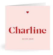 Geboortekaartje naam Charline m3
