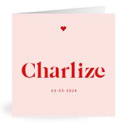 Geboortekaartje naam Charlize m3