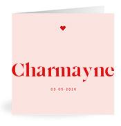 Geboortekaartje naam Charmayne m3