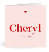 Geboortekaartje naam Cheryl m3