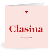 Geboortekaartje naam Clasina m3