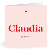 Geboortekaartje naam Claudia m3