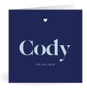 Geboortekaartje naam Cody j3